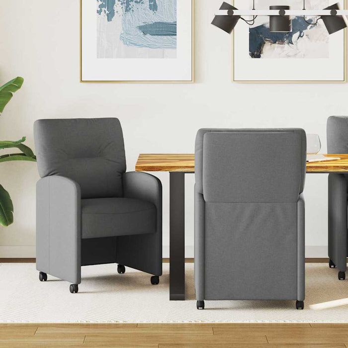 Scaune de dining cu roți 2 pcs Gri închis 57 x 67 x 95 cm - WALTI WALTI