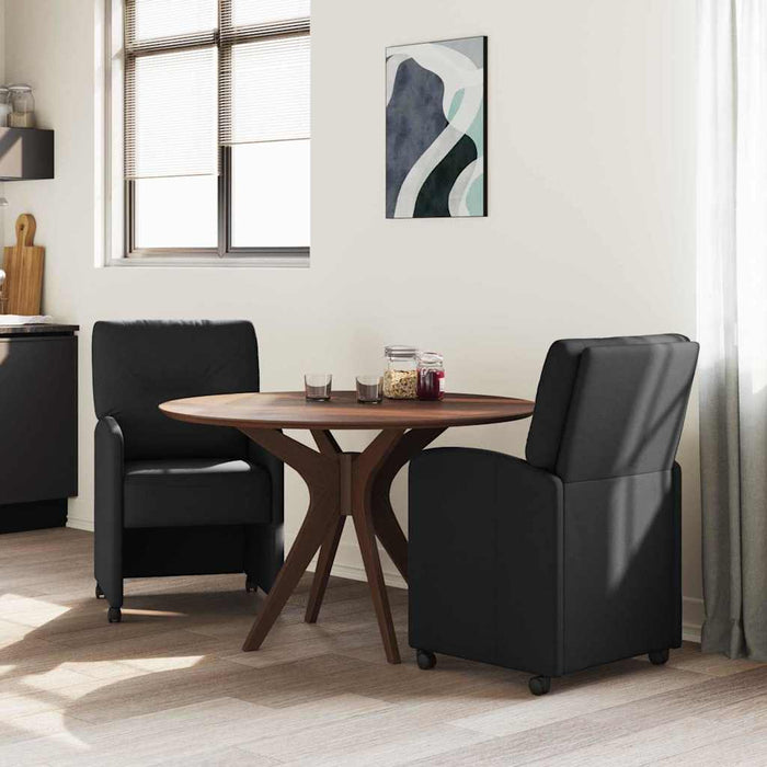 Scaune de dining cu roți 2 pcs Negru 57 x 67 x 95 cm țesătură - WALTI WALTI