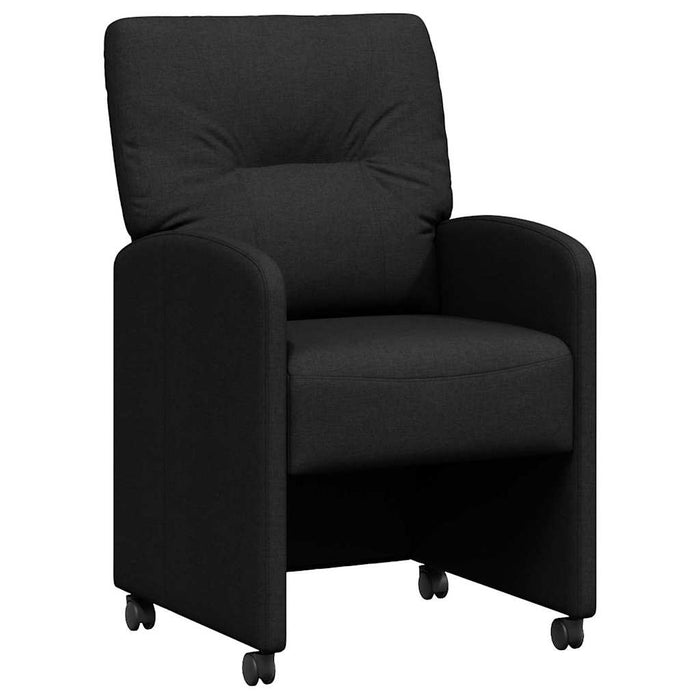 Scaune de dining cu roți 2 pcs Negru 57 x 67 x 95 cm țesătură - WALTI WALTI