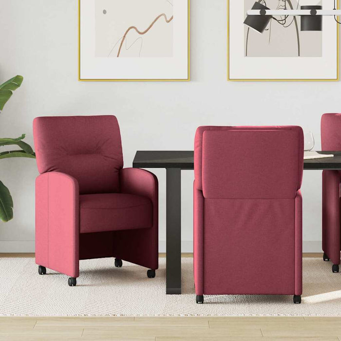 Scaune de dining cu roți 2 pcs bordo 57 x 67 x 95 cm țesătură - WALTI WALTI