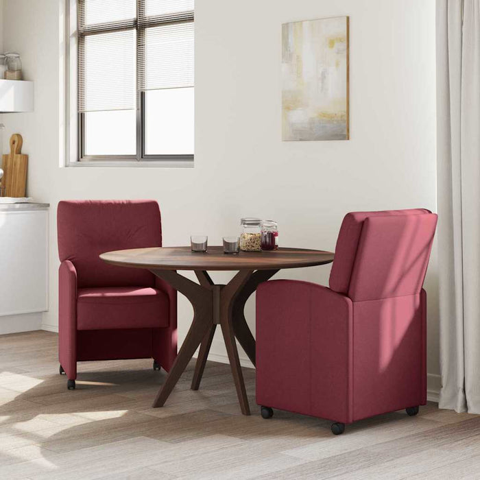 Scaune de dining cu roți 2 pcs bordo 57 x 67 x 95 cm țesătură - WALTI WALTI
