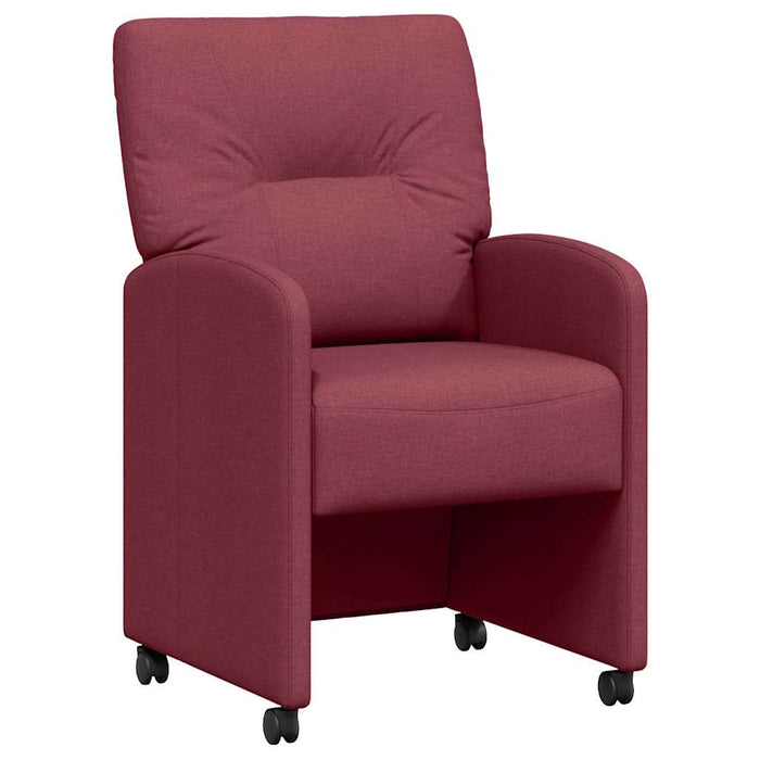 Scaune de dining cu roți 2 pcs bordo 57 x 67 x 95 cm țesătură - WALTI WALTI
