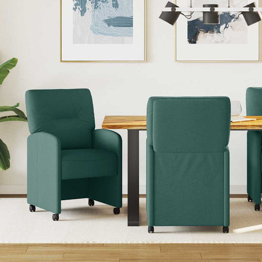 Scaune de dining cu roți 2 pcs Verde închis 57 x 67 x 95 cm - WALTI WALTI