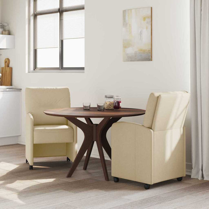 Scaune de dining cu roți 2 pcs Crem 57 x 67 x 95 cm țesătură - WALTI WALTI