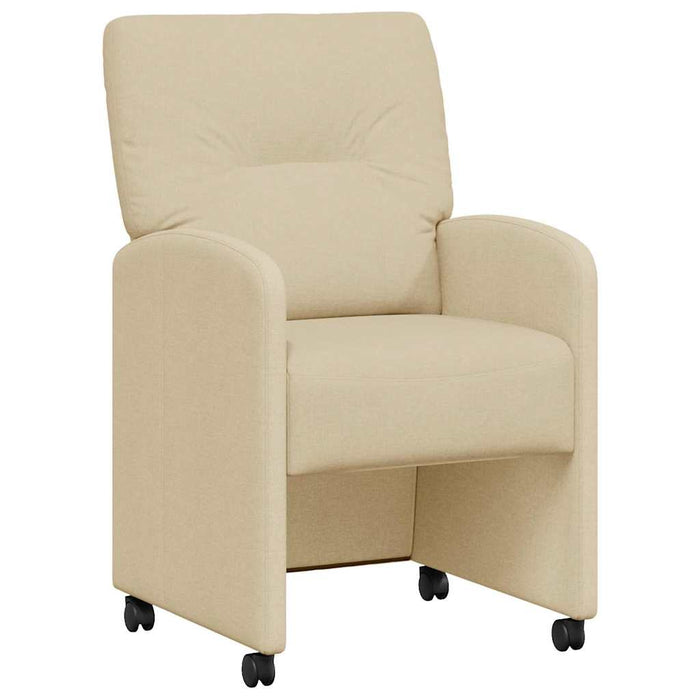 Scaune de dining cu roți 2 pcs Crem 57 x 67 x 95 cm țesătură - WALTI WALTI