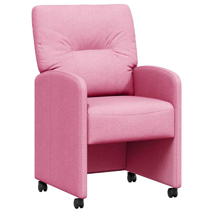 Scaune de dining cu roți 2 pcs Roz 57 x 67 x 95 cm țesătură - WALTI WALTI