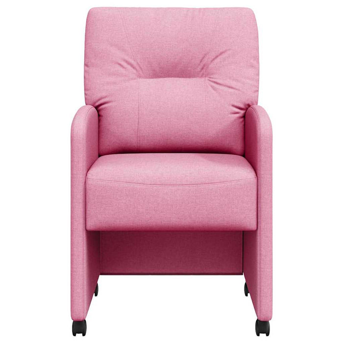 Scaune de dining cu roți 2 pcs Roz 57 x 67 x 95 cm țesătură - WALTI WALTI