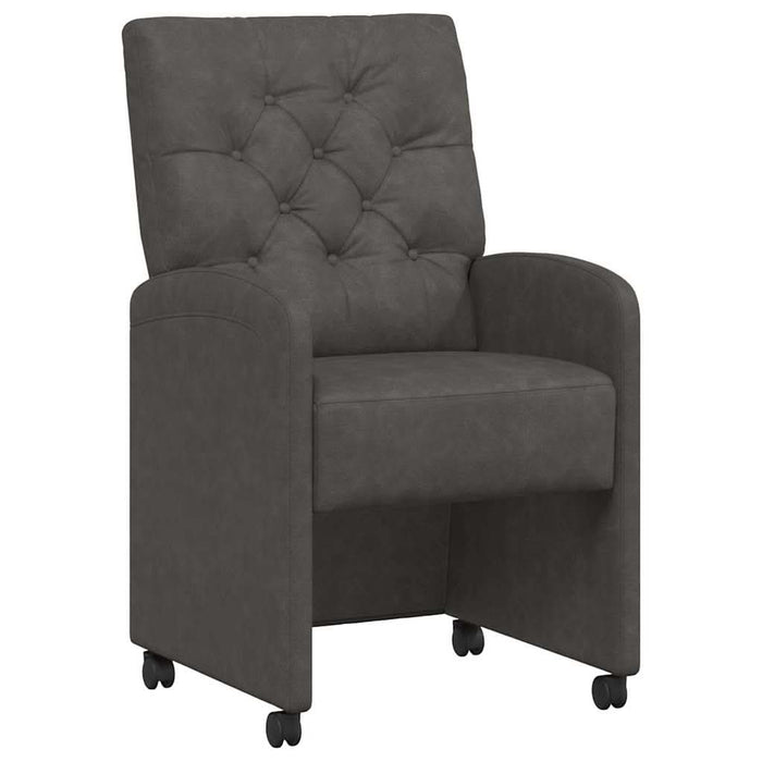 Scaune de dining cu roți cu roți 2 pcs Negru 58 x 67 x 97 cm - WALTI WALTI