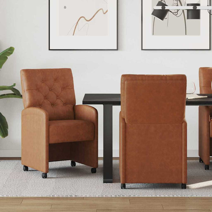 Scaune de dining cu roți cu roți 2 pcs Maro 58 x 67 x 97 cm - WALTI WALTI