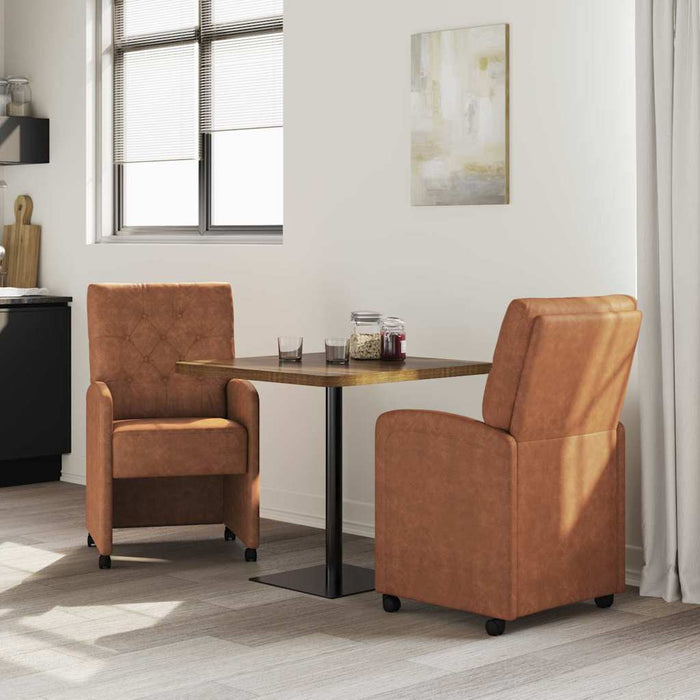 Scaune de dining cu roți cu roți 2 pcs Maro 58 x 67 x 97 cm - WALTI WALTI