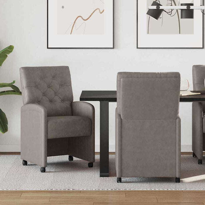Scaune de dining cu roți cu roți 2 pcs Gri 58 x 67 x 97 cm - WALTI WALTI