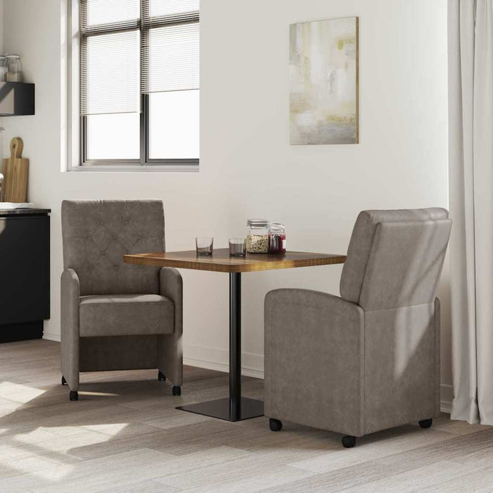 Scaune de dining cu roți cu roți 2 pcs Gri 58 x 67 x 97 cm - WALTI WALTI