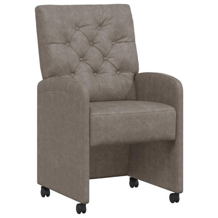 Scaune de dining cu roți cu roți 2 pcs Gri 58 x 67 x 97 cm - WALTI WALTI