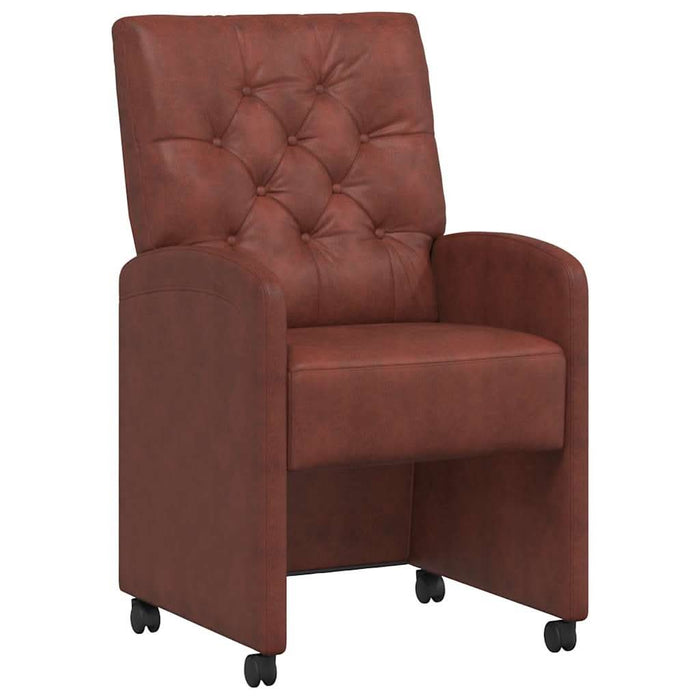 Scaune de dining cu roți 2 pcs Maro lucios 58 x 67 x 97 cm - WALTI WALTI