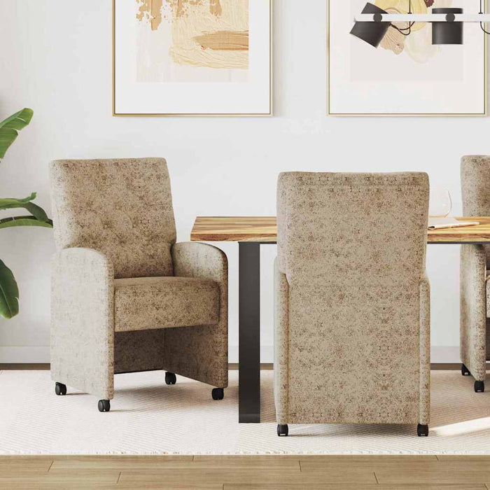 Scaune de dining cu roți 2 pcs Gri deschis 58 x 67 x 97 cm - WALTI WALTI