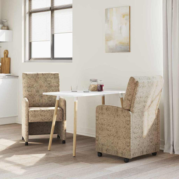 Scaune de dining cu roți 2 pcs Gri deschis 58 x 67 x 97 cm - WALTI WALTI