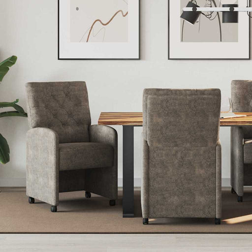 Scaune de dining cu roți 2 pcs Gri închis 58 x 67 x 97 cm - WALTI WALTI