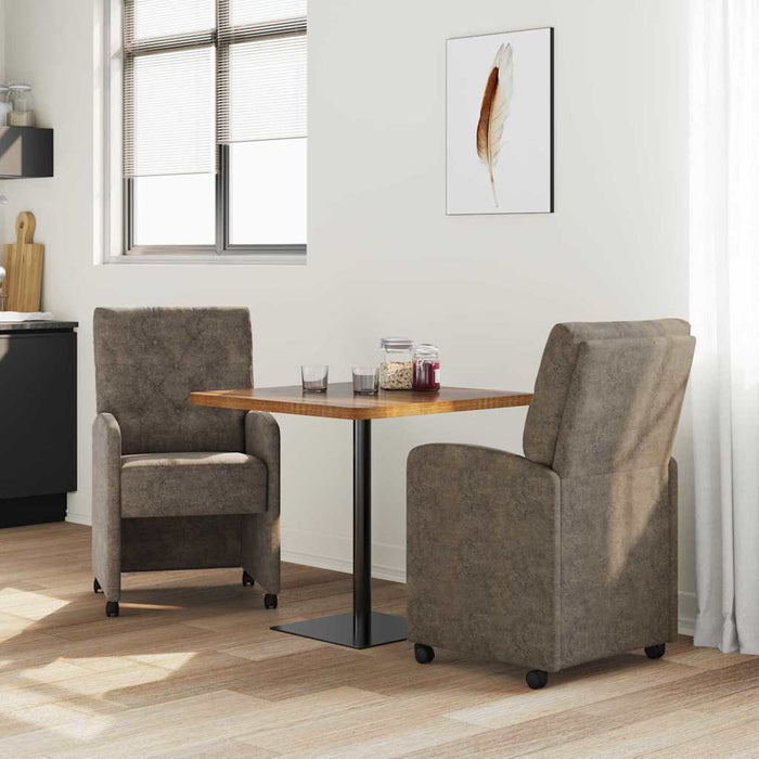 Scaune de dining cu roți 2 pcs Gri închis 58 x 67 x 97 cm - WALTI WALTI