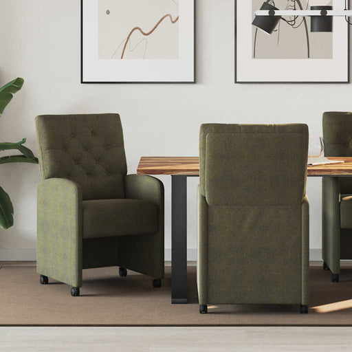 Scaune de dining cu roți 2 pcs Verde militar 58 x 67 x 97 cm - WALTI WALTI