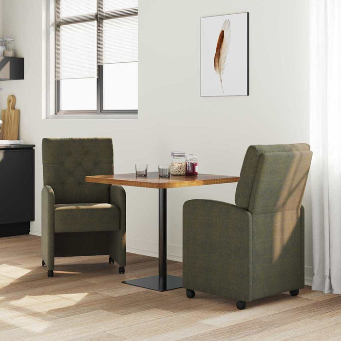 Scaune de dining cu roți 2 pcs Verde militar 58 x 67 x 97 cm - WALTI WALTI