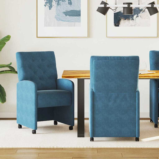 Scaune de dining cu roți 2 pcs albastru 58 x 67 x 97 cm Catifea - WALTI WALTI