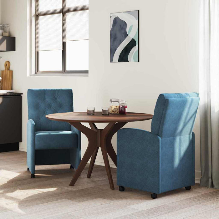 Scaune de dining cu roți 2 pcs albastru 58 x 67 x 97 cm Catifea - WALTI WALTI