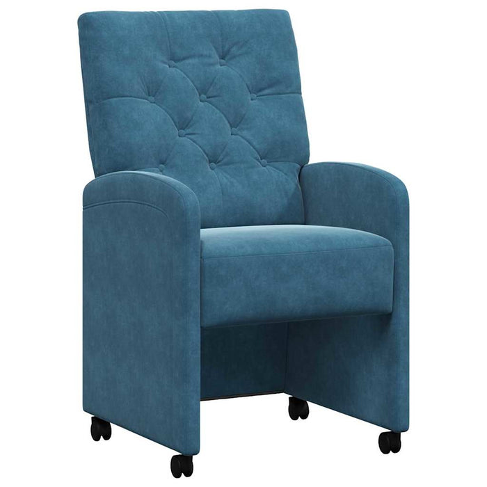 Scaune de dining cu roți 2 pcs albastru 58 x 67 x 97 cm Catifea - WALTI WALTI