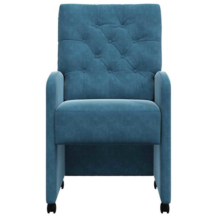 Scaune de dining cu roți 2 pcs albastru 58 x 67 x 97 cm Catifea - WALTI WALTI