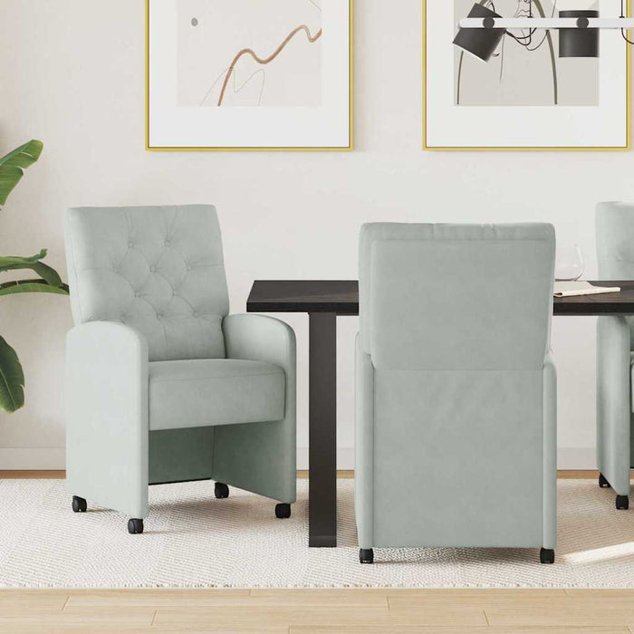 Scaune de dining cu roți 2 pcs Gri deschis 58 x 67 x 97 cm - WALTI WALTI