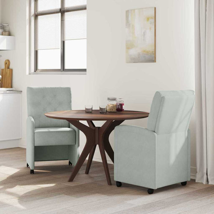 Scaune de dining cu roți 2 pcs Gri deschis 58 x 67 x 97 cm - WALTI WALTI