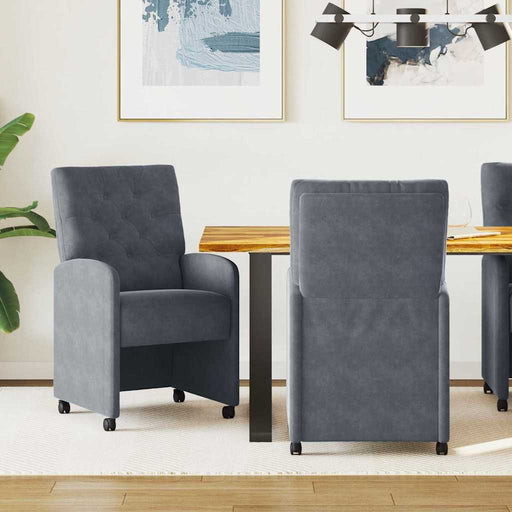 Scaune de dining cu roți 2 pcs Gri închis 58 x 67 x 97 cm - WALTI WALTI