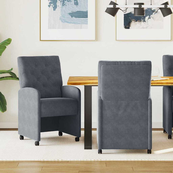 Scaune de dining cu roți 2 pcs Gri închis 58 x 67 x 97 cm - WALTI WALTI