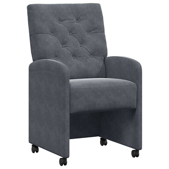 Scaune de dining cu roți 2 pcs Gri închis 58 x 67 x 97 cm - WALTI WALTI
