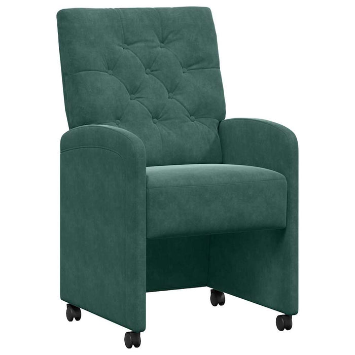 Scaune de dining cu roți 2 pcs Verde închis 58 x 67 x 97 cm - WALTI WALTI