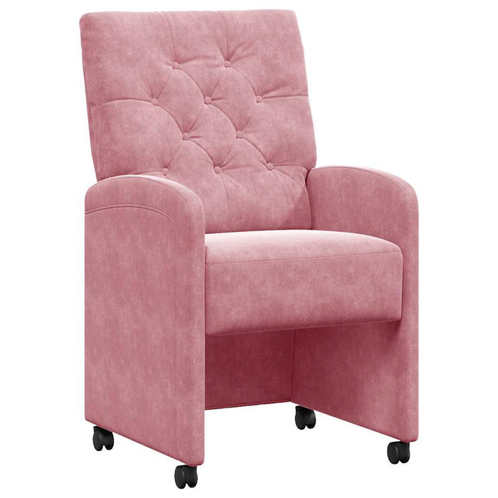 Scaune de dining cu roți 2 pcs Roz 58 x 67 x 97 cm Catifea - WALTI WALTI