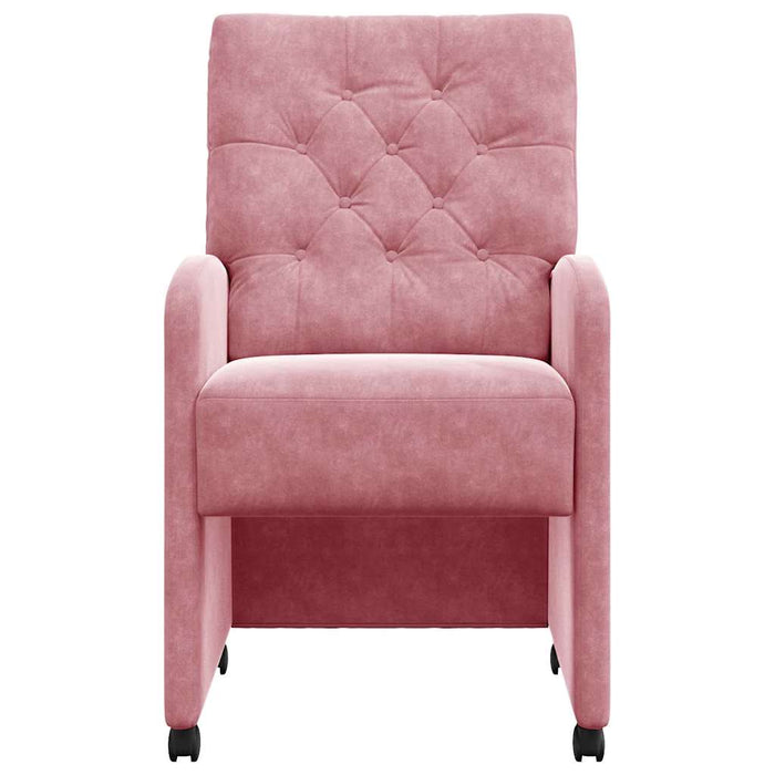 Scaune de dining cu roți 2 pcs Roz 58 x 67 x 97 cm Catifea - WALTI WALTI