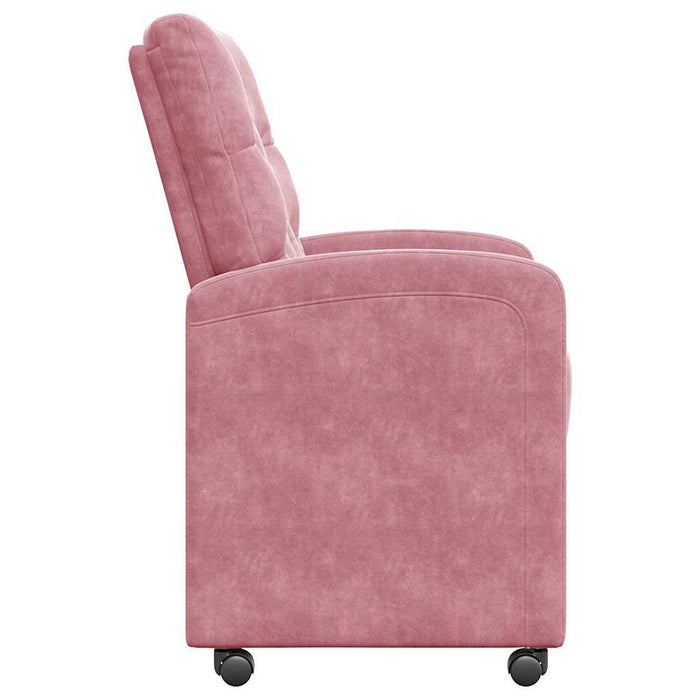 Scaune de dining cu roți 2 pcs Roz 58 x 67 x 97 cm Catifea - WALTI WALTI