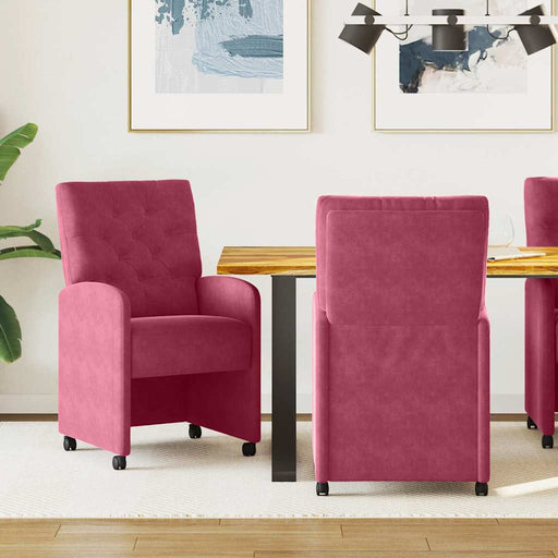 Scaune de dining cu roți 2 pcs bordo 58 x 67 x 97 cm Catifea - WALTI WALTI