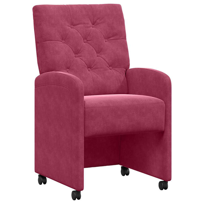 Scaune de dining cu roți 2 pcs bordo 58 x 67 x 97 cm Catifea - WALTI WALTI