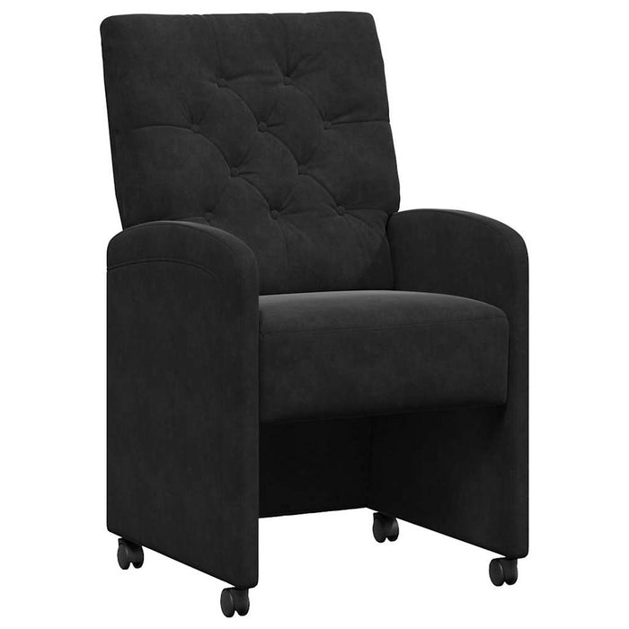 Scaune de dining cu roți 2 pcs Negru 58 x 67 x 97 cm Catifea - WALTI WALTI