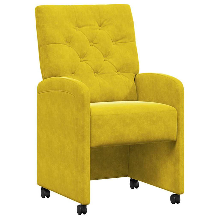 Scaune de dining cu roți 2 pcs Galben 58 x 67 x 97 cm Catifea - WALTI WALTI