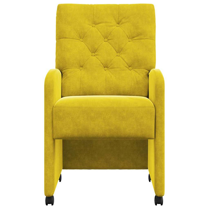 Scaune de dining cu roți 2 pcs Galben 58 x 67 x 97 cm Catifea - WALTI WALTI