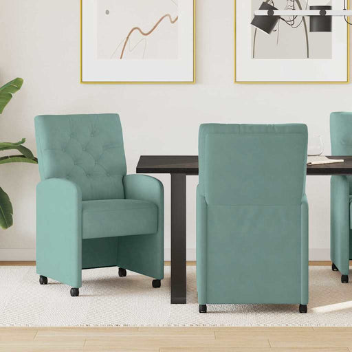 Scaune de dining cu roți 2 pcs verde-albăstriu 58 x 67 x 97 cm - WALTI WALTI