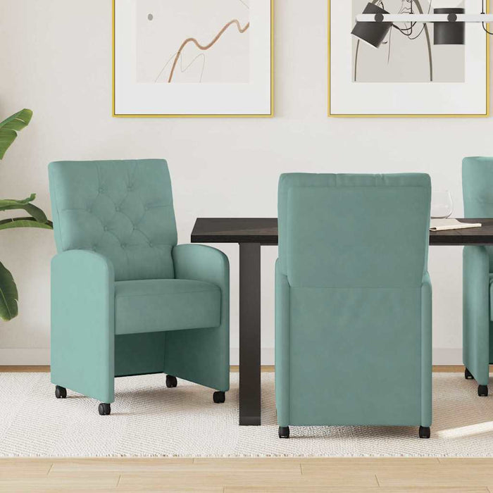 Scaune de dining cu roți 2 pcs verde-albăstriu 58 x 67 x 97 cm - WALTI WALTI