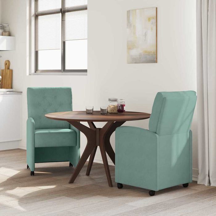 Scaune de dining cu roți 2 pcs verde-albăstriu 58 x 67 x 97 cm - WALTI WALTI