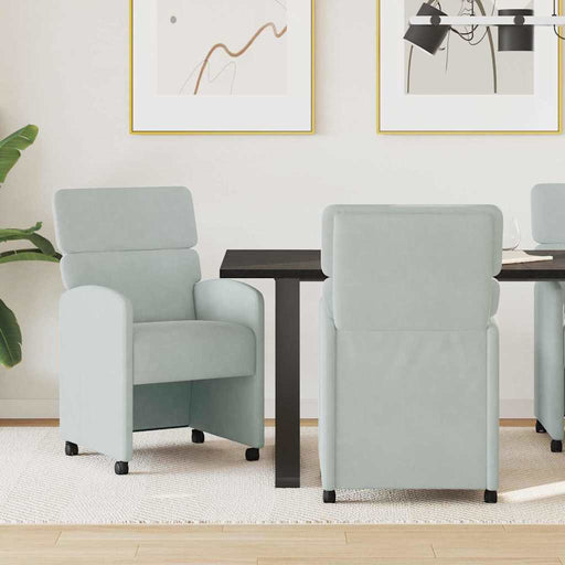 Scaune de dining cu roți 2 pcs Gri deschis 58 x 65 x 98 cm - WALTI WALTI