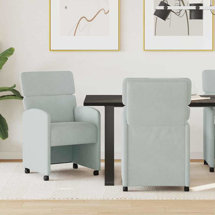 Scaune de dining cu roți 2 pcs Gri deschis 58 x 65 x 98 cm - WALTI WALTI