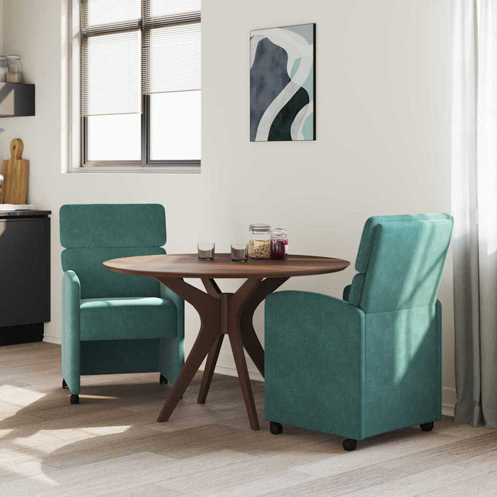 Scaune de dining cu roți 2 pcs Verde închis 58 x 65 x 98 cm - WALTI WALTI
