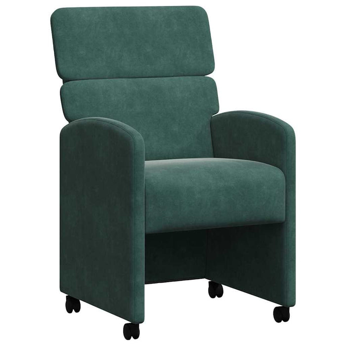 Scaune de dining cu roți 2 pcs Verde închis 58 x 65 x 98 cm - WALTI WALTI