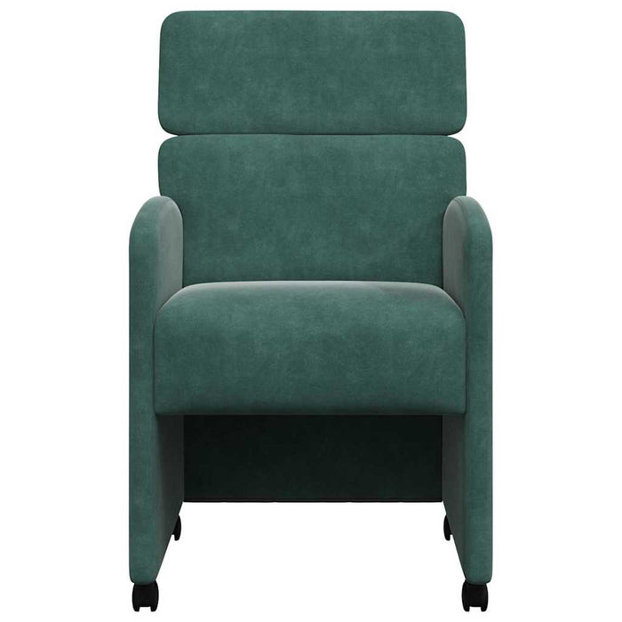 Scaune de dining cu roți 2 pcs Verde închis 58 x 65 x 98 cm - WALTI WALTI
